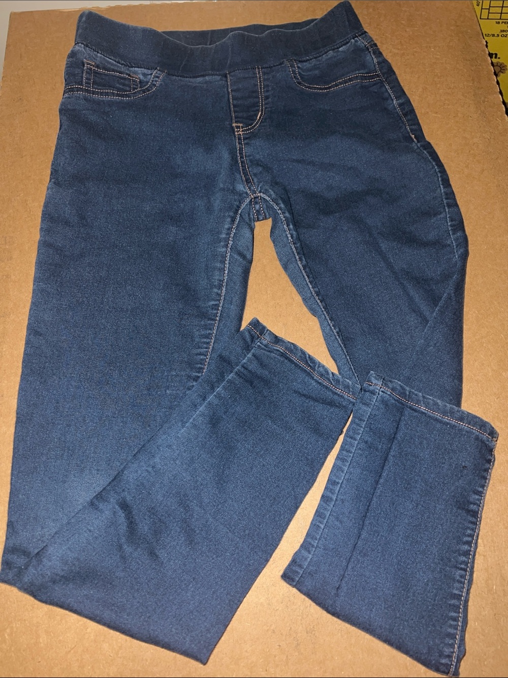Girls' Navy Blue Knit Denim Leggings